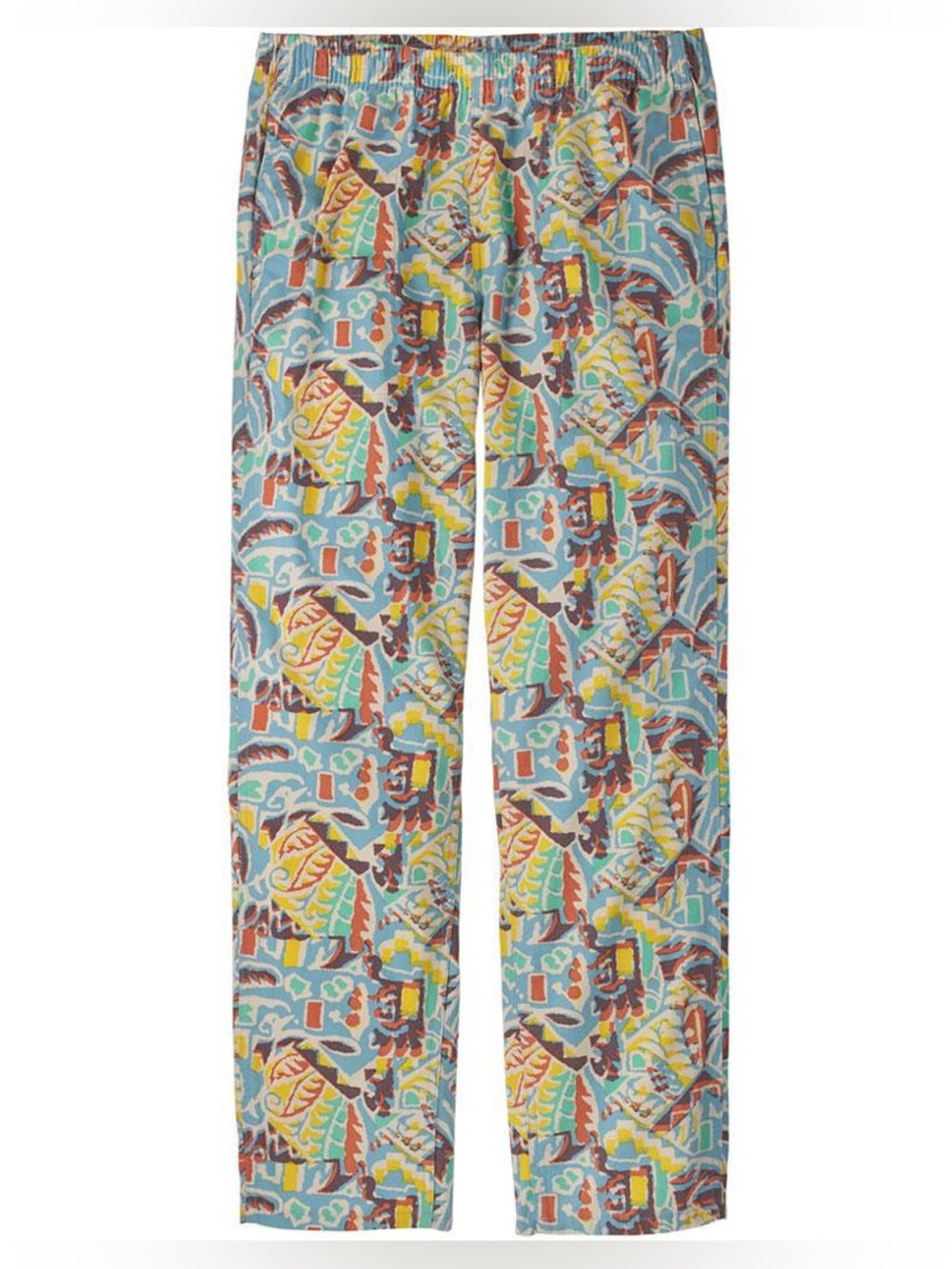 Patagonia NWOT Funhoggers Printed Pants Thriving Planet Blue Size Large Outdoor